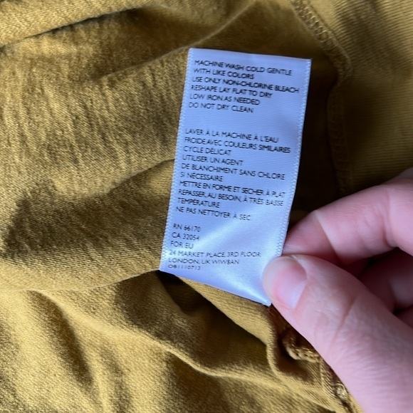 Free People Beach Oversized Boxy Slight Crop T Shirt Mustard Yellow - Picture 6 of 10